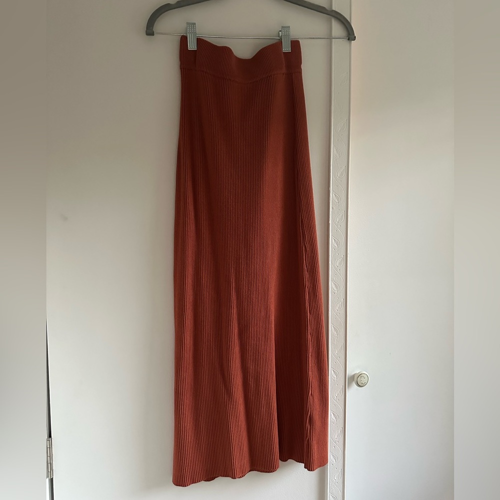 Lulu's Terracotta Midi knitted Skirt
